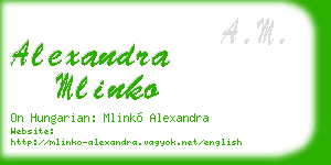 alexandra mlinko business card
