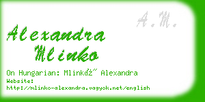 alexandra mlinko business card